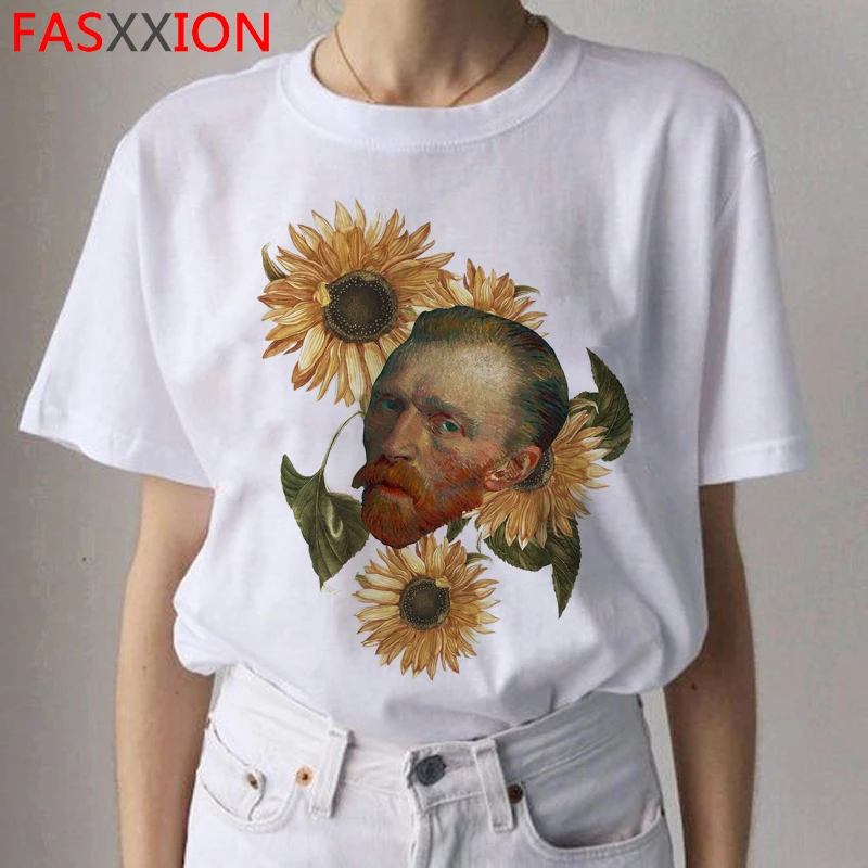Van Gogh Van Goghing Van Gone футболки HARAJUKU женские Рисование маслом Ullzang футболка Веселая 90s футболки модные футболки женские - Цвет: 9325