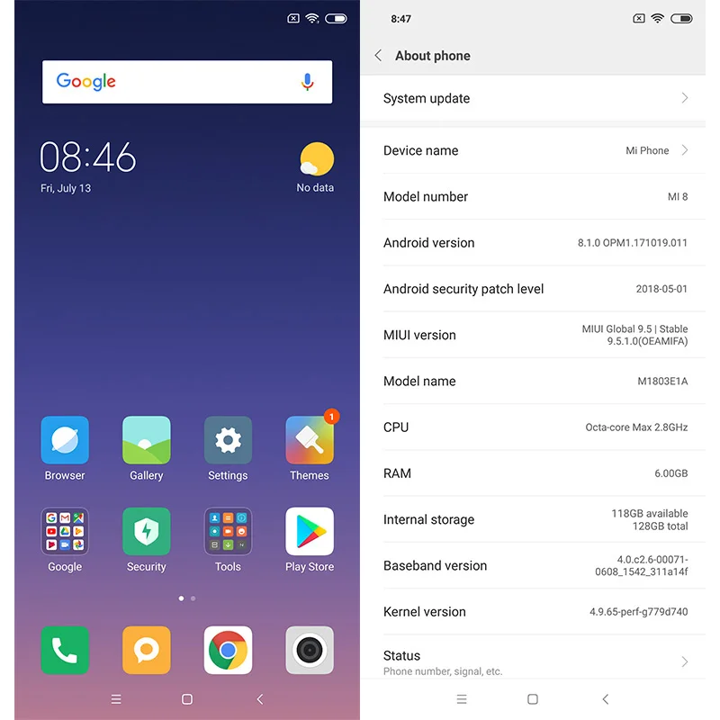 Глобальная версия Xiaomi mi 8 6 Гб 64 полноэкранный Восьмиядерный процессор Snapdragon 845