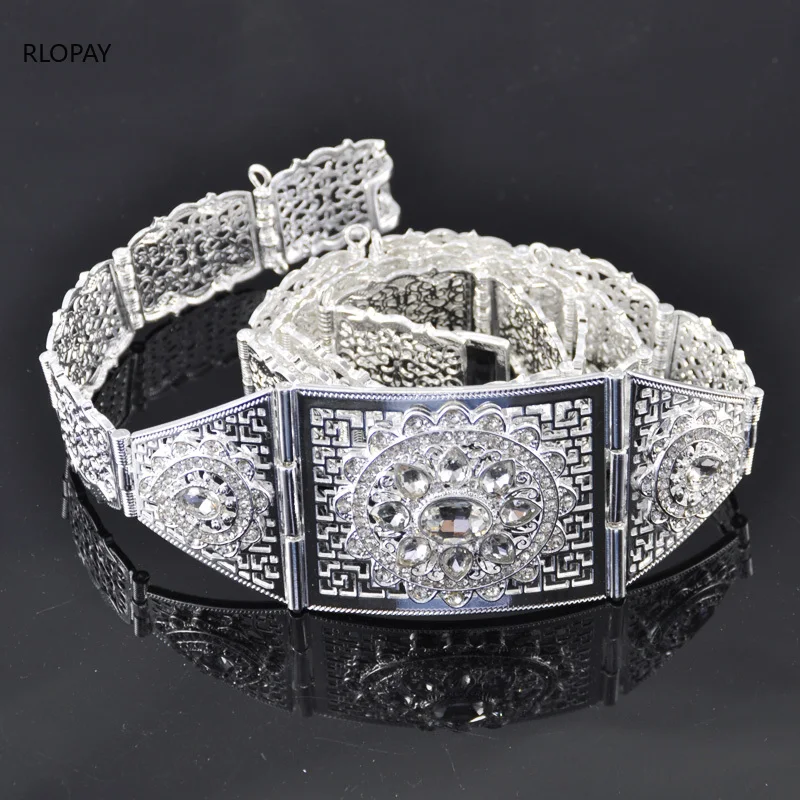 

RLOPAY New Luxury Gold Color Women Belt Chain Metal Waistband Jewelry Long Adjustable Length Wedding Buckle Waist Belts