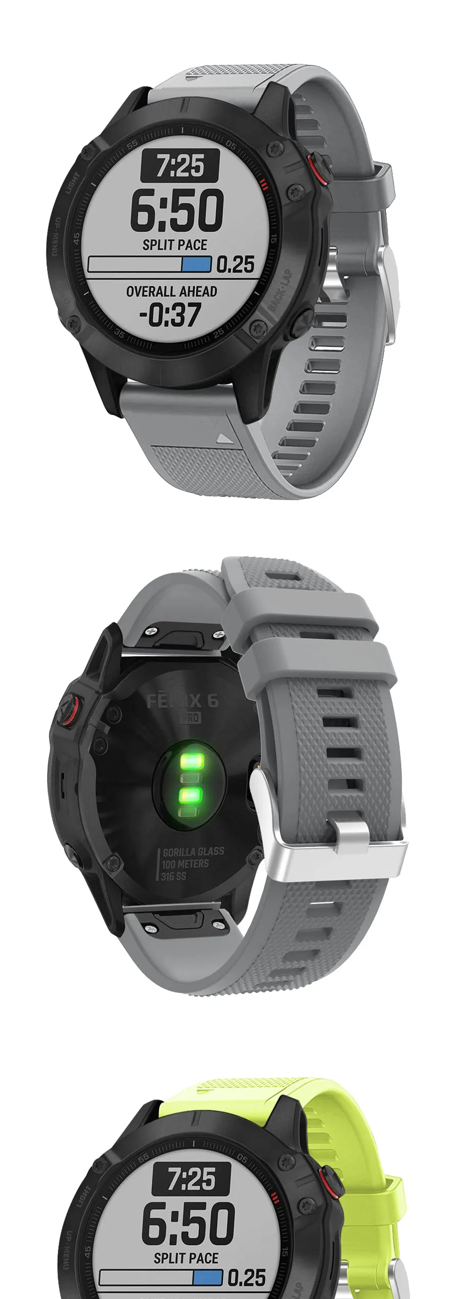 26 22 20 мм ремешок для часов Garmin Fenix 5X5 5S Plus 6S 6 6X Pro 3 3HR 935 часы Quick Release силиконовый легкий ремешок на запястье