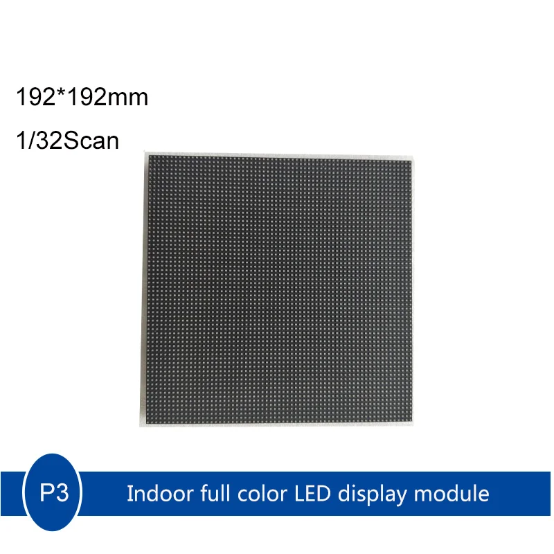 

P3 Indoor 192 * 192mm 64*64 Pixels 3 in 1 RGB Full Color SMD LED Display Modules.LED panel 1/32scan HUB75E