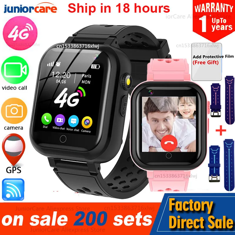 

4G Smart Watch For Children IP67 Waterproof GPS WIFI Smart Watch Kids With SOS Flashlight Video Call Birthday Gift for 3-12Y