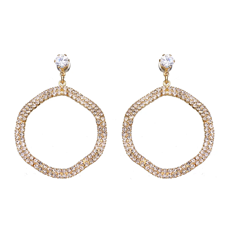Модные модные циркониевые Стразы Yhpup витые круглые геометрические висячие