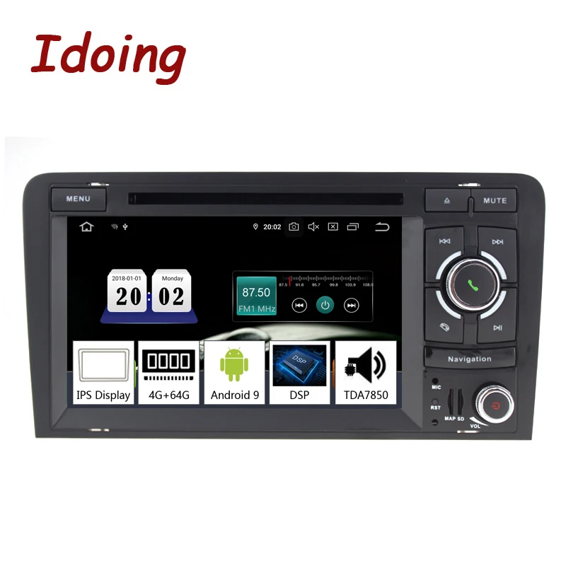 Автомагнитола Idoing 2 din 7 дюймов Android 9 0 для Audi A3 2003 2011 PX5 4 Гб + 64 ГБ Восьмиядерный