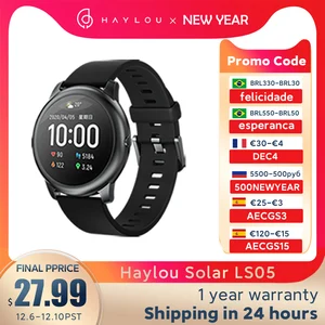 haylou solar smart watch ls05 sport smartwatch metal heart rate sleep monitor ip68 waterproof android ios global version free global shipping