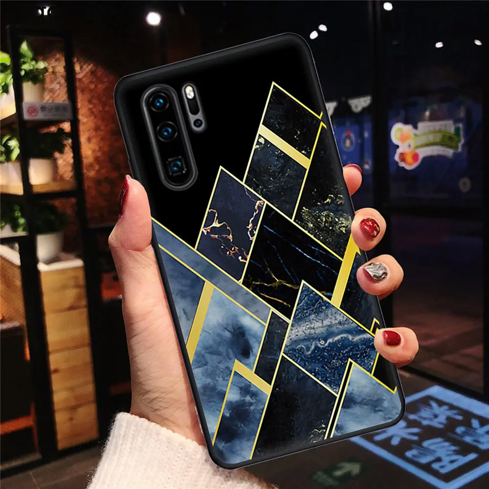 Мягкий силиконовый чехол-накладка с мраморным рисунком чехлы для Huawei P30 P10 P20 P40 Lite