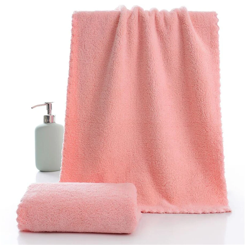 Square Solid Color Bamboo Fiber Soft Face Towel Polyester Hair Hand Bathroom Towels Bath Towel images - 6