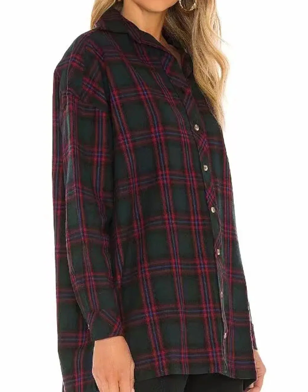 

Women Quality Cotton Plaid Blouse Classical Buttons Pocket Long Sleeve BF Casual Shirts Oversized Loose Daily Sportwear Coat