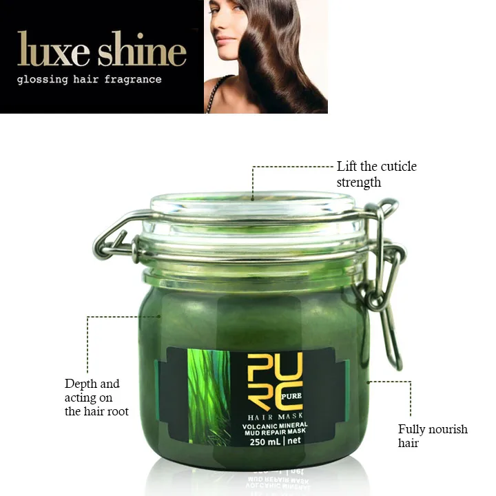 PURC маска для волос с витамином Е средства по уходу за волосами 250 мл вулканической