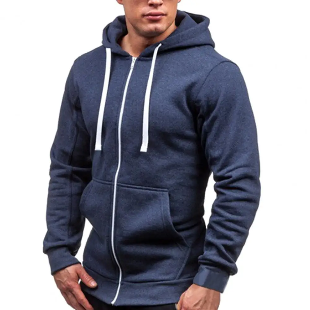 

2021 Men's Hoodies Sweatshirts Hooded Zipper Closure Men Jacket Tracksuit Solid Color Slim Fit Casual Sweatshirt Male Clothing