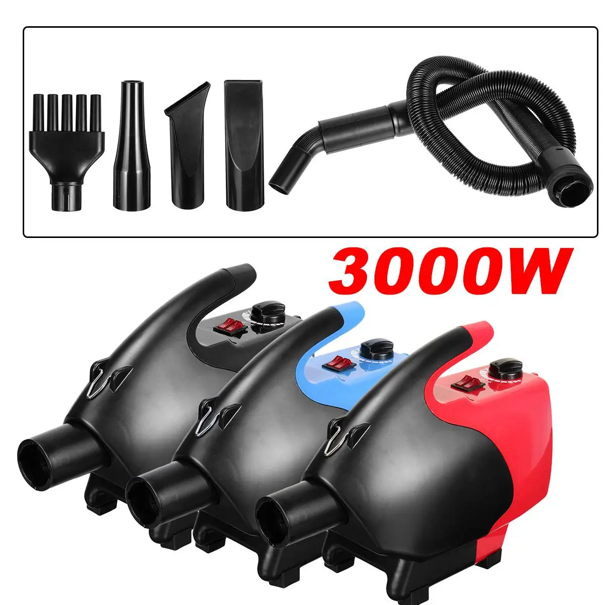 

3000W Power Hair Dryer For Dogs Pet Dog Cat Grooming Blower Warm Wind Secador Fast Blow-dryer For Small Medium Large Dog Dryer
