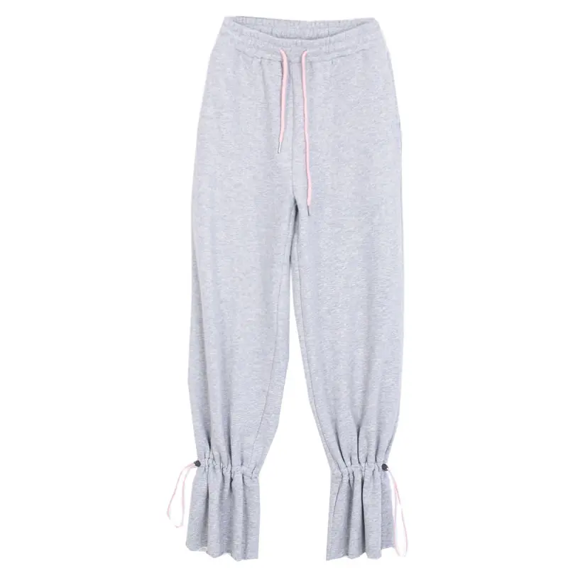 XITAO Solid Color Casual Pants Loose Drawstring Flare Pants Design Winter New Fashion All-match Women Street Trendy ZXR1126