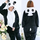 Фланелевая Милая мультяшная панда цельная Пижама-комбинезон для женщин и мужчин одежда для сна комбинезон для взрослых