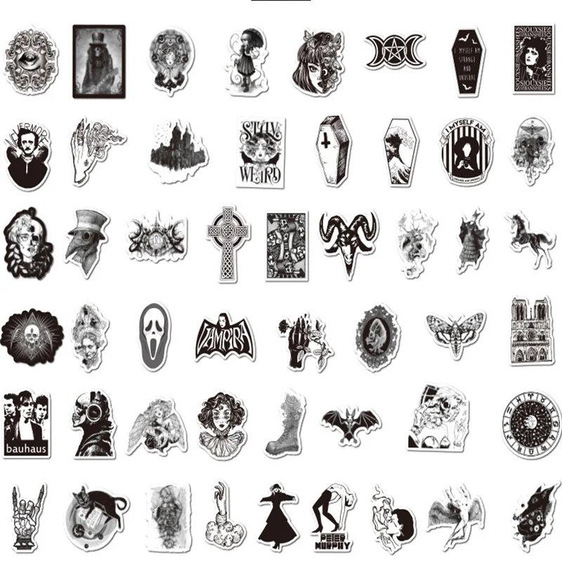 10/50 шт. цветные черно-белые наклейки случайный Граффити стикер в стиле панк для