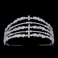 hadiyana luxury cubic zirconia wedding tiara crown bride hair accessories tiaras high quality princess crown party bc4721