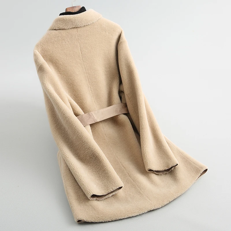 Пальто из натурального меха женская одежда 2020 овечья шерсть меховые пальто