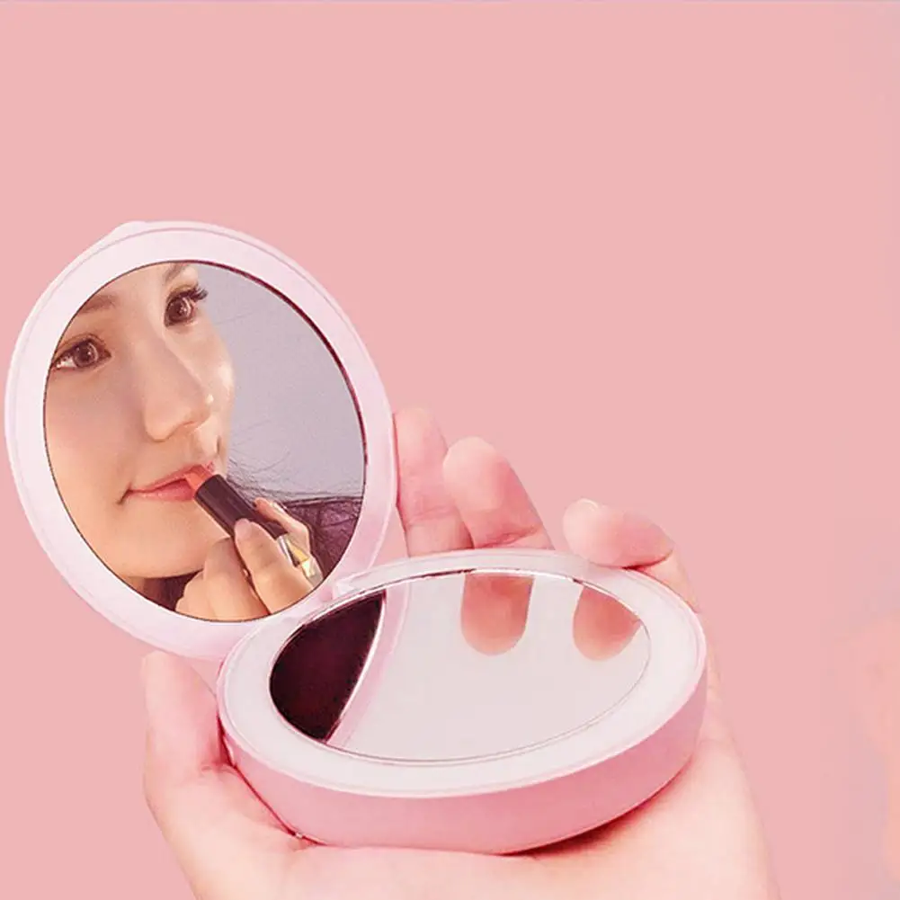 Модный мини светодиодный портативный макияж складной подарок зеркало USB
