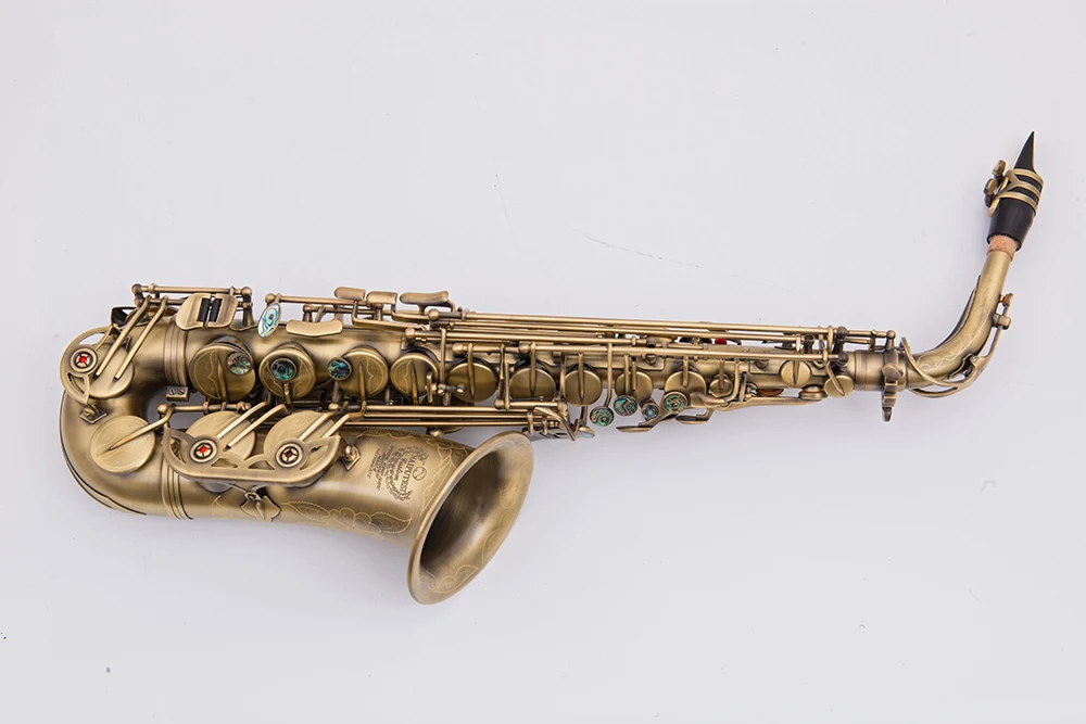 Vintage Sand Gold NAIPUTESI NT- 802 Key Type Alto Saxophone Antique Copper Simulation alto sax abalone buckle piece Accept OEM | Спорт и