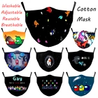 PM2.5 фильтр пыли среди нас детская хлопковая маска с принтом регулируемый крючок для ушей моющаяся многоразовая маска