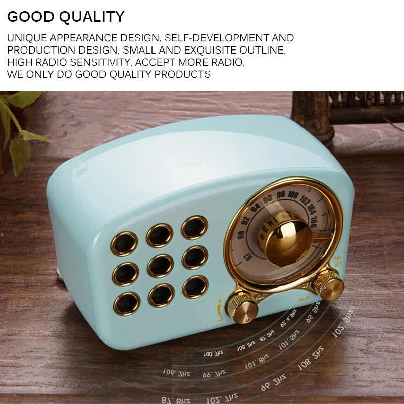 

Mini Portable Retro Bluetooth Speaker Music TV Design Retro Mp3 Player Stereo Outdoor Sound Retro Receiver Rechargeable