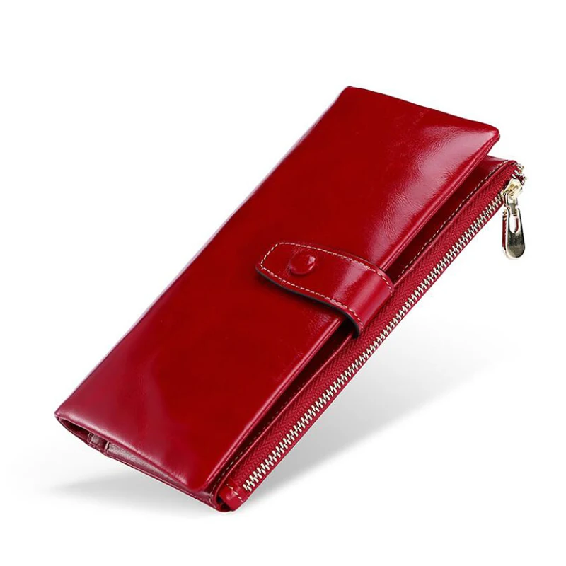 RFID Длинные женские кошельки модный замок из натуральной кожи кошелек Дамский бумажник-ридикюль деньги кожанная женская сумка держатель карты Портмоне