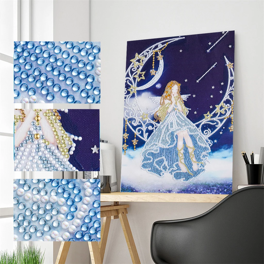 

5D DIY Diamond Painting Beautiful Fairy Special Shaped Diamond Embroidery Painting Flower Cross Stitch Kit Home Decoration