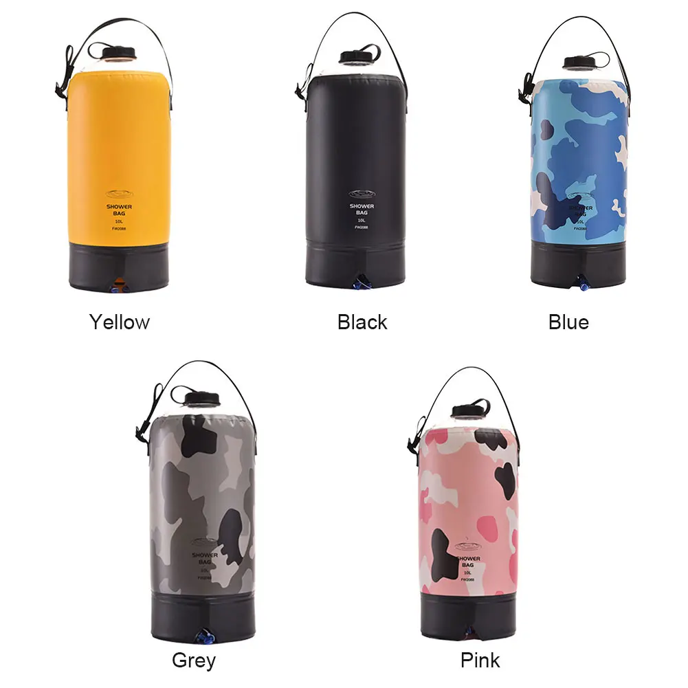 

10L Hiking Pressure Traveling With Foot Pump Outdoor Camping Portable Foldable TPU Inflatable Shower Bag Large Capacity Bathing