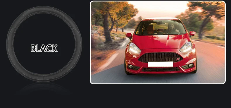 Кожаный Автомобильный чехол на руль для Ford Focus 2 3 Fiesta Mondeo Kuga Ranger, Fusion Transit Mustang Escape аксессуары