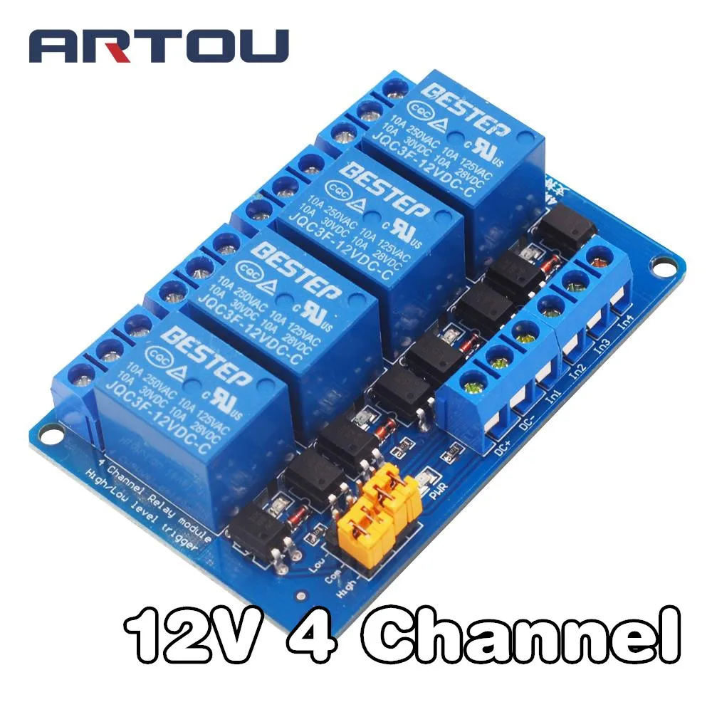 1 шт. 4 Канальный Релейный Модуль 12 В триггер высокого и низкого уровня двойной