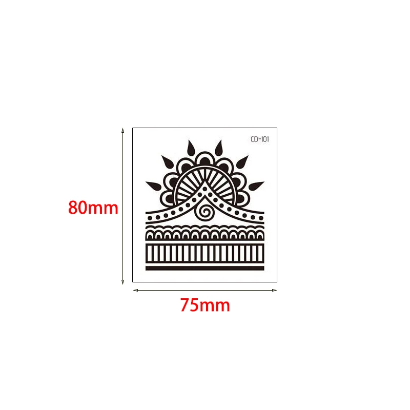 Поддельные черные индийские стиль Хна Цветок кружевные тату-наклейки на