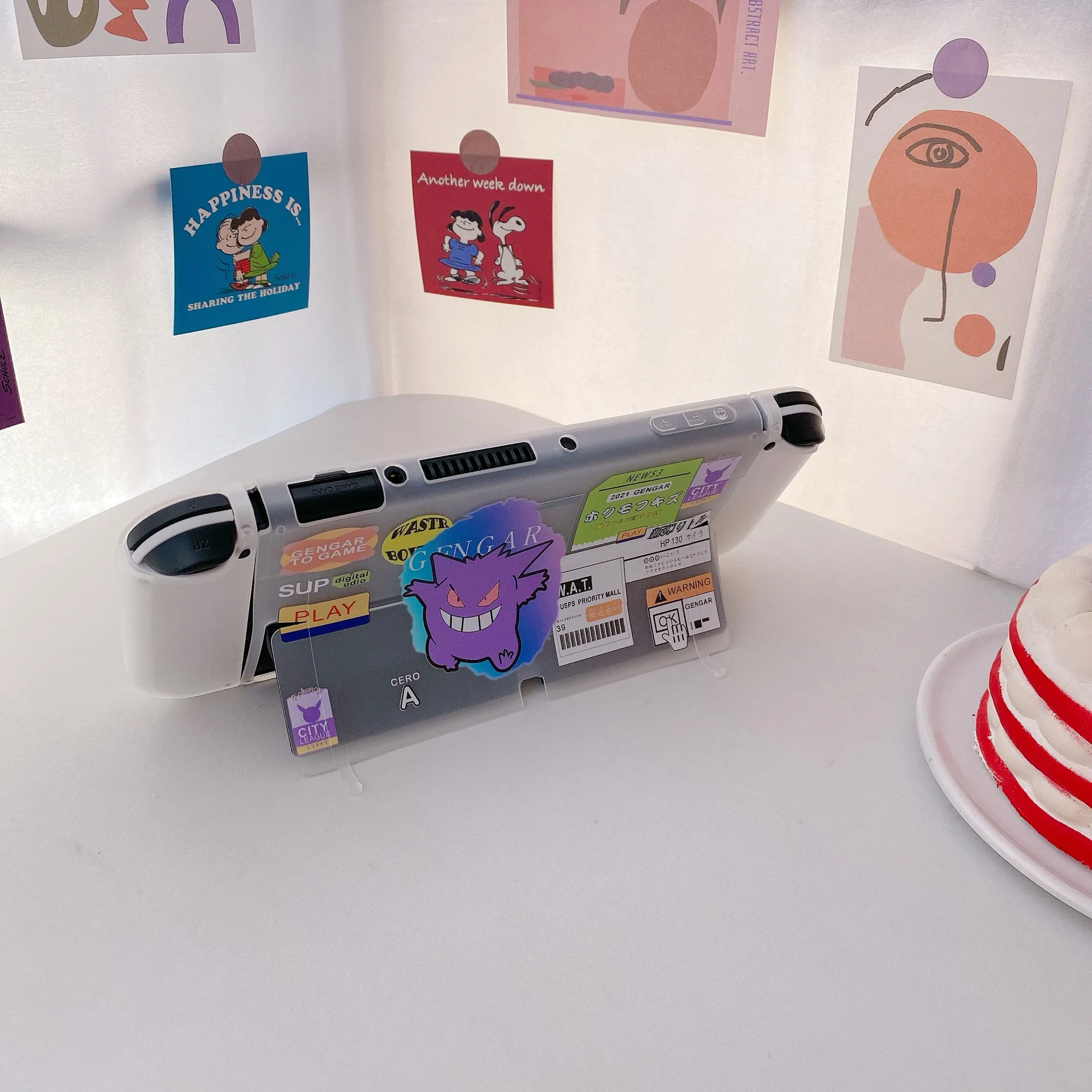 Новый чехол с Аниме Pokemon Gengar для переключателя OLED защитный мягкий Nintendo Switch Joy-Con