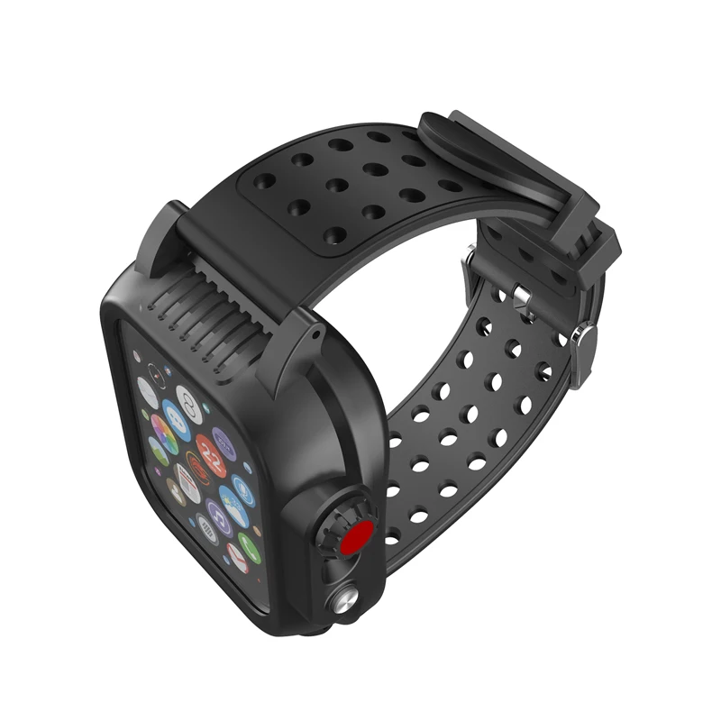 IP68 Водонепроницаемый чехол с силиконовым ремешком для Apple Watch 5 4 40 мм 44 мм водонепроницаемый спортивный браслет для IWatch3 2 1 38 мм 42 мм ремешок