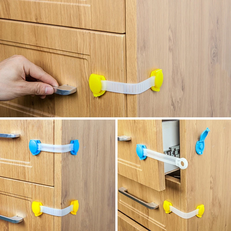 

4Pcs Plastic Safety Cabinet Door Children Kids Drawer Cabinet Lock Protection New Dropship