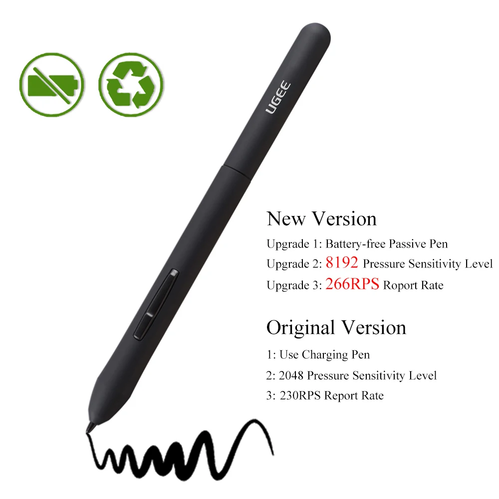 Ugee M708 Модернизированный графический планшет для рисования с пассивной ручкой