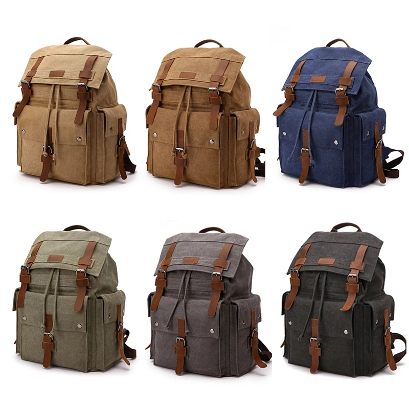 Мужской винтажный рюкзак Scione 2020 холщовая Повседневная сумка для мужчин