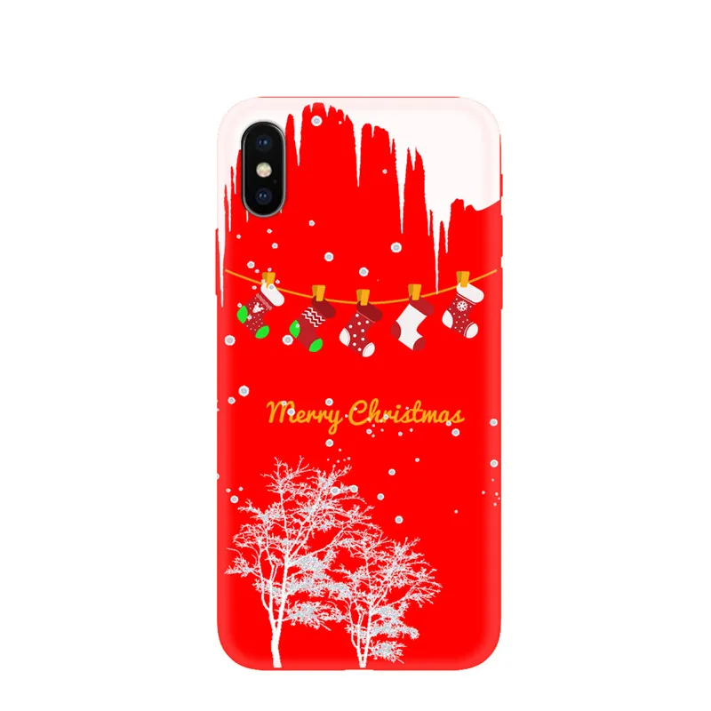 Рождественский мультфильм лось Санта Клаус Конфеты красный чехол для телефона