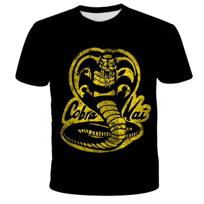 

3D Print Funny T-Shirt Fashion Children Clothes Thai Venomous Snake Cobra Kai T Shirt teens Crewneck Casual Tops & Tees boys