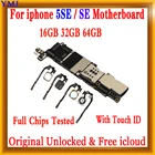 Материнская плата для iPhone SE черная, белая, золотая, розовая, сбез Touch ID, оригинальная разблокированная материнская плата для iphone SE, без iCloud