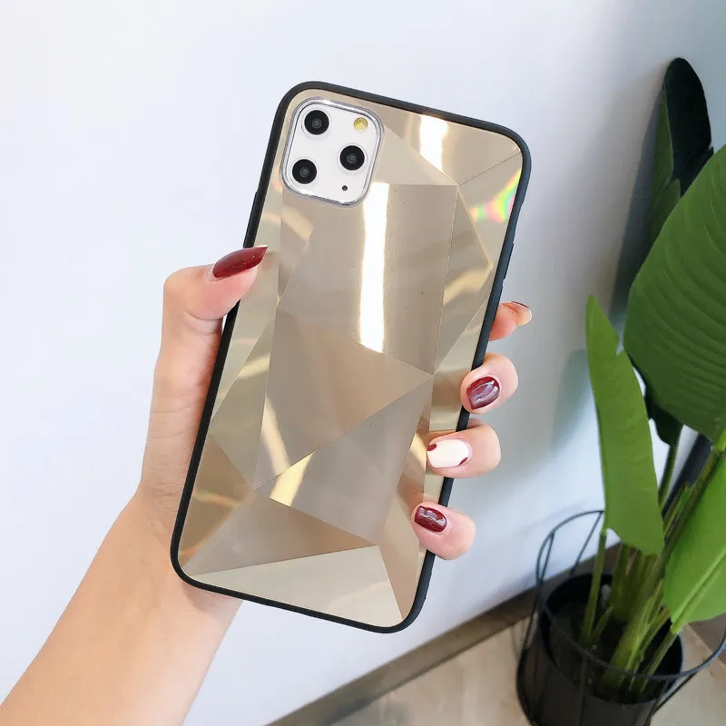 Чехол для iphone 11 Pro Max X XS XR зеркальный чехол 6D с алмазной текстурой 6 6s plus 7 8 SE 2020