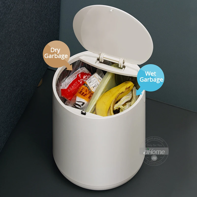 Сухое и влажное разделение круглая мусорная корзина для кухни гостиной туалета