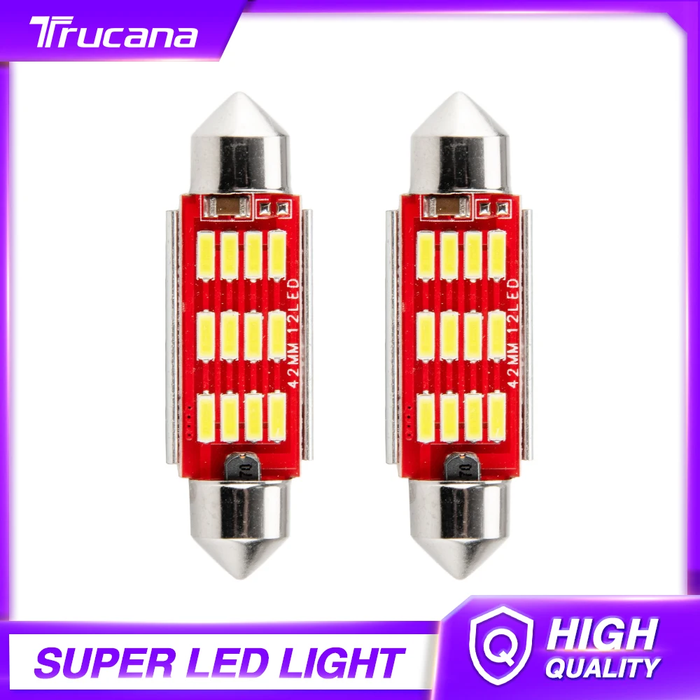 

2 шт., светодиодные лампы для чтения салона автомобиля, 41 мм, 12 В, 4014 к