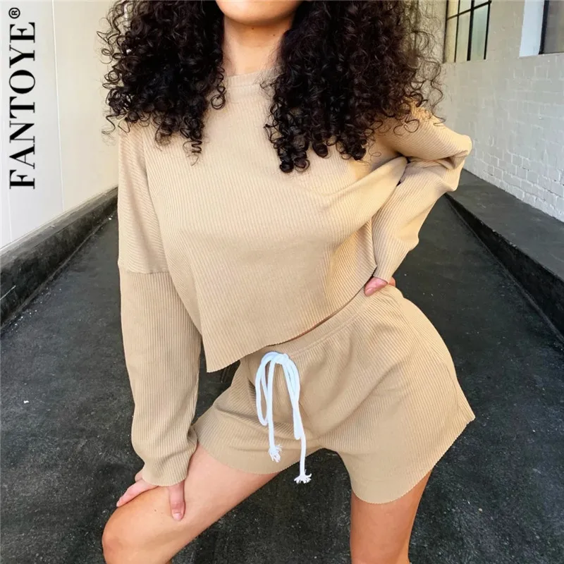Женский Повседневный костюм FANTOYE комплект из двух предметов с круглым вырезом