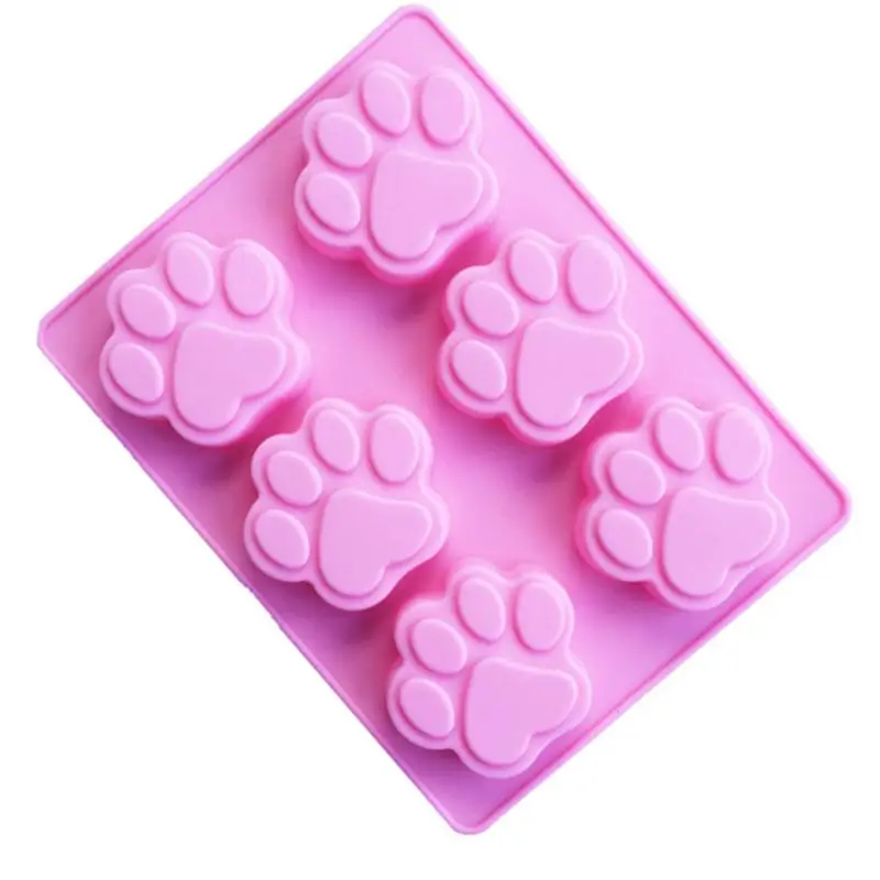 

DIY Dog Cat Paw Print Silicone Mold For Soap Ice Cream Chocolate Cake Fun Maker