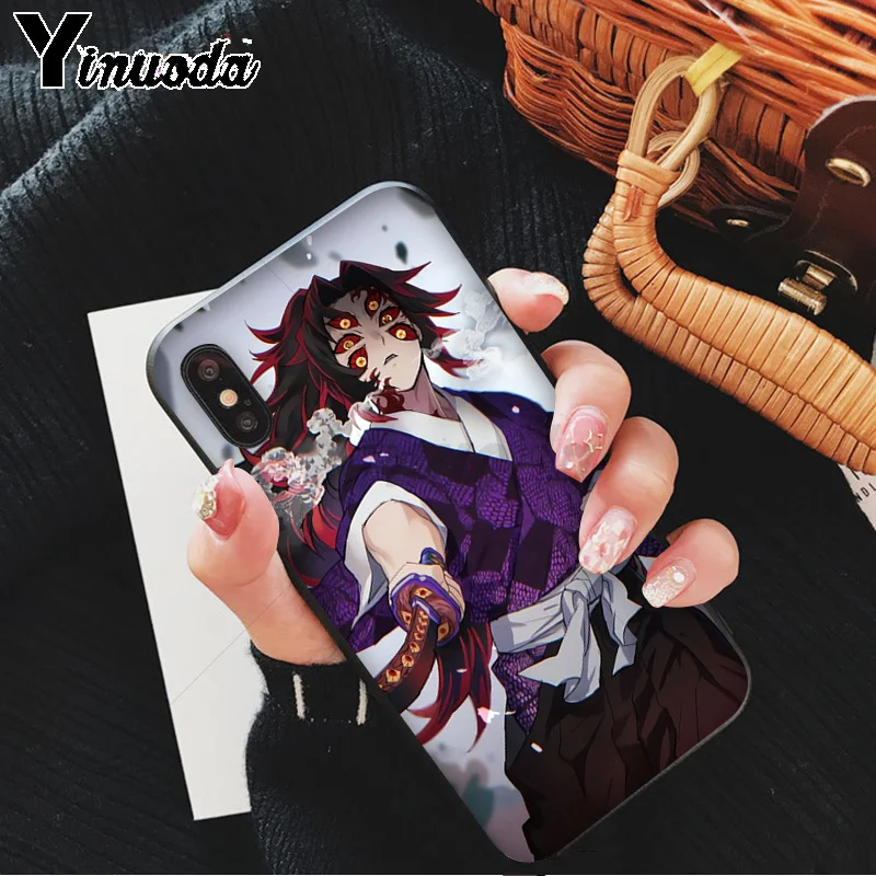 Yinuoda demon slayer kimetsu no yaiba TPU Мягкий силиконовый черный чехол для телефона iPhone 8 7 6S Plus X XS MAX 5 5S SE XR 11 11pro