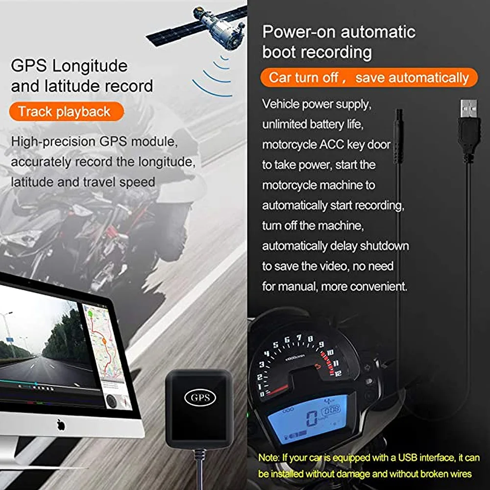 Лучшая мотоциклетная камера видеорегистратор для мотоцикла 1080P с двумя