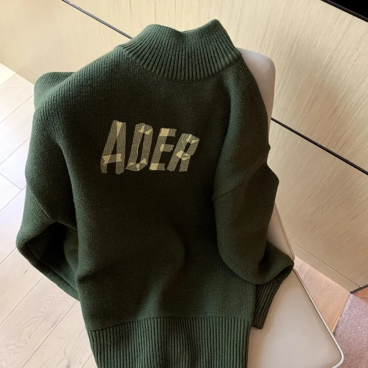 

Ader Error Logo Fashion Sweater Men High Quality Origami Letter Printed Adererror Turtleneck Oversized Vintage Women Pullovers