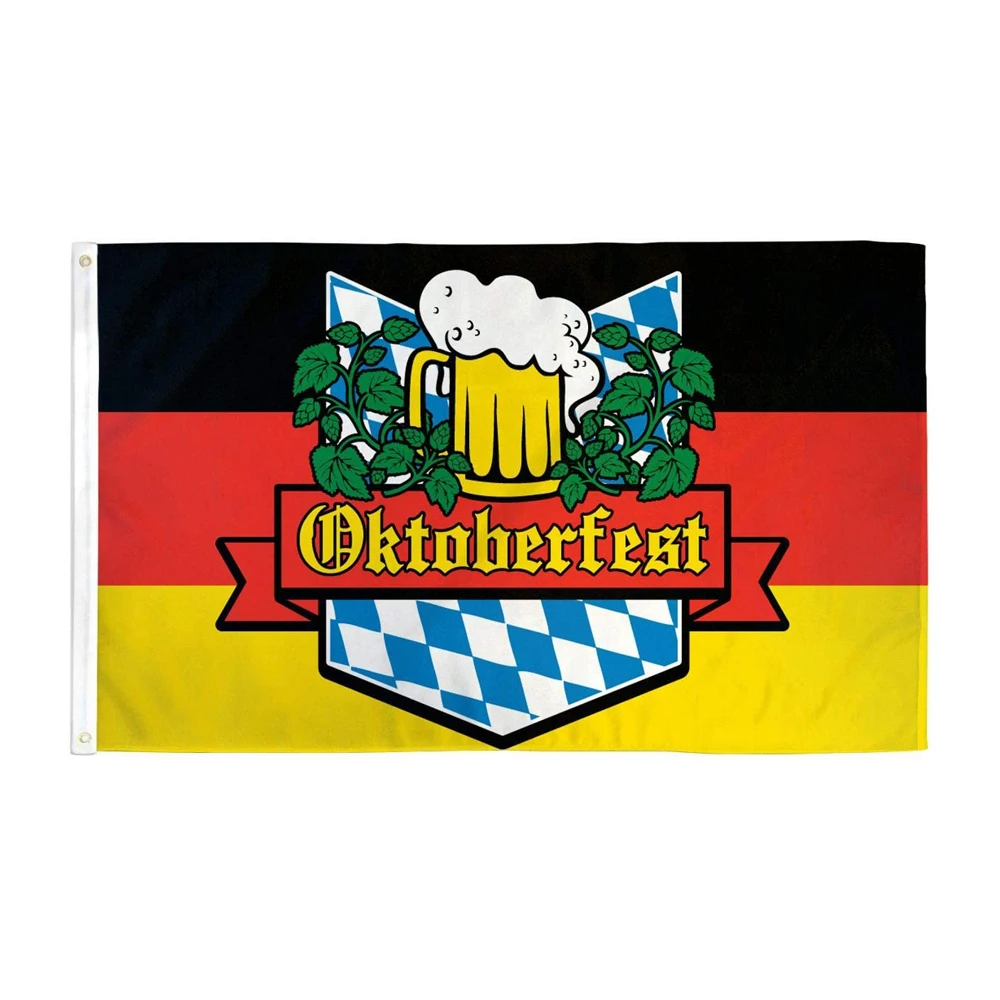 

90x150cm German Oktoberfest Flag Beer Glass Bavaria October Event Banner New