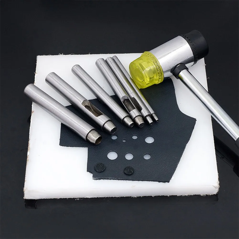 5PCS Hollow Punch Leather Hole Punch Set Puncher Tool Hand Tools Round Hole Punch Set Leather Watchband Hollow Punch Set