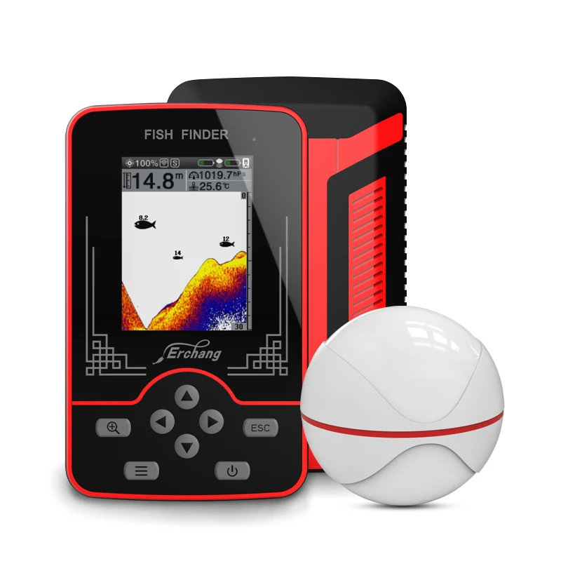 Эхолот Erchang беспроводной портативный с цветным ЖК-дисплеем и датчиком давления |