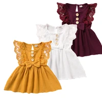 organic cotton baby girls dress summer 2021 new arrival children kids bow tie sleeveless dresses for girls double gauze clothes